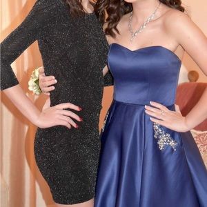 black sparkly bodycon dress